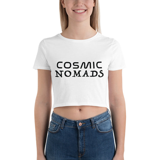 Cosmic Nomads Logo Crop Tee White